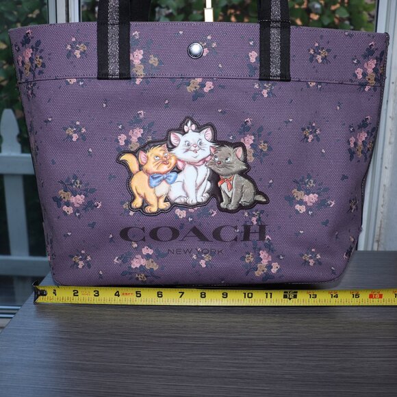 NWT DISNEY X COACH LTD ROSE BOUQUET ARISTOCRAT CANVAS DUSTY LAVENDER TOTE 91130 - Picture 5 of 7